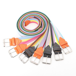 Ceinture En Nylon Tissé À Rayures Décontractées De Couleur Assortie, Série Simple h5 Image4