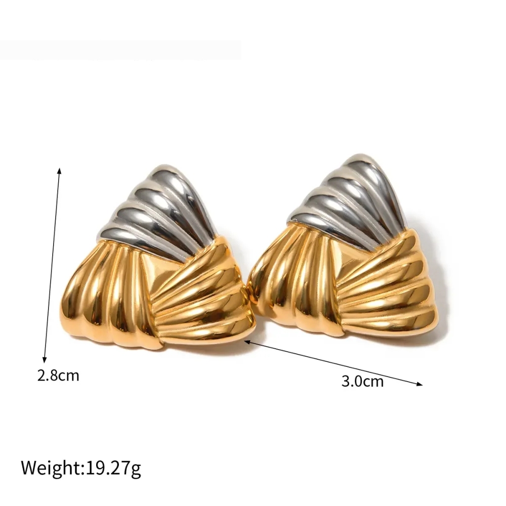 Boucles D'Oreilles Géométriques En Acier Inoxydable Pour Femmes, Style Métal, Titane, Amour, Simples, Polyvalentes, Style Européen Et Américain,  Image2
