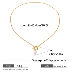 Collier Avec Pendentif Géométrique En Acier Inoxydable Plaqué Or Pour Femme, Série Simple, 1 Pièce h5 Image2