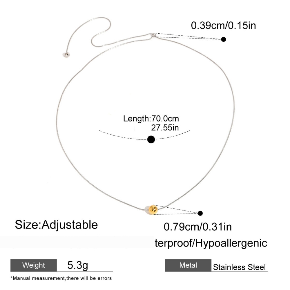 Collier Avec Pendentif Géométrique Simple En Acier Inoxydable Plaqué Or  Pour Femme, 1 Pièce Image2