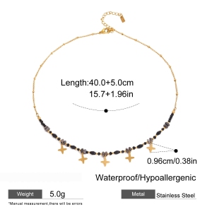 Collier Avec Pendentif En Pierre Naturelle Plaqué Or , Série Simple, Perles Élégantes, Pour Femme h5 Image2