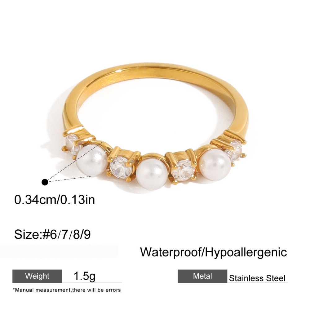 1 Paire De Bagues Simples Géométriques Rétro En Acier Inoxydable Plaqué Or  Et Zircon Pour Femme 