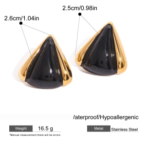 1 Paire De Boucles D'Oreilles À Tige Géométriques Quotidiennes En Acier Inoxydable Plaqué Or  Pour Femme h5 Image2
