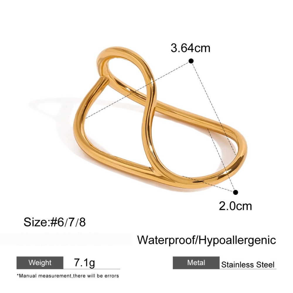 1 Paire De Bagues Simples Géométriques Quotidiennes En Acier Inoxydable Plaqué Or Pour Femme h5Image2