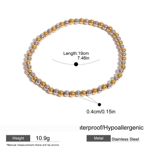 Ensemble De Colliers En Acier Inoxydable Imperméables Avec Perles Et Couleurs Assorties h5 Image2