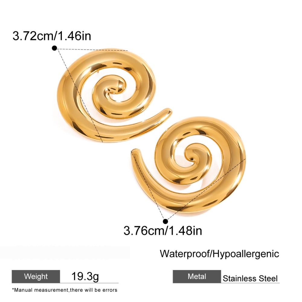 1 Paire De Boucles D'Oreilles À Tige Géométriques Décontractées En Acier Inoxydable Plaqué Or Pour Femmes h5Image2