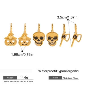 1 Ensemble De Boucles D'Oreilles D'Halloween En Acier Inoxydable Étanches h5 Image2