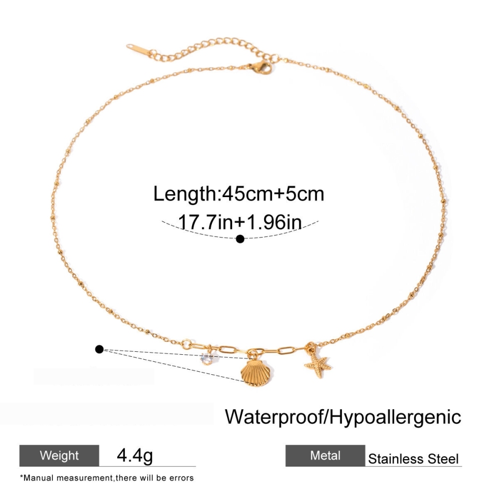 Collier Avec Pendentif Tortue De Vacances En Acier Inoxydable Plaqué Or  Et Strass Pour Femme, Série Simple, 1 Pièce 