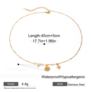 Collier Avec Pendentif Tortue De Vacances En Acier Inoxydable Plaqué Or  Et Strass Pour Femme, Série Simple, 1 Pièce h5 