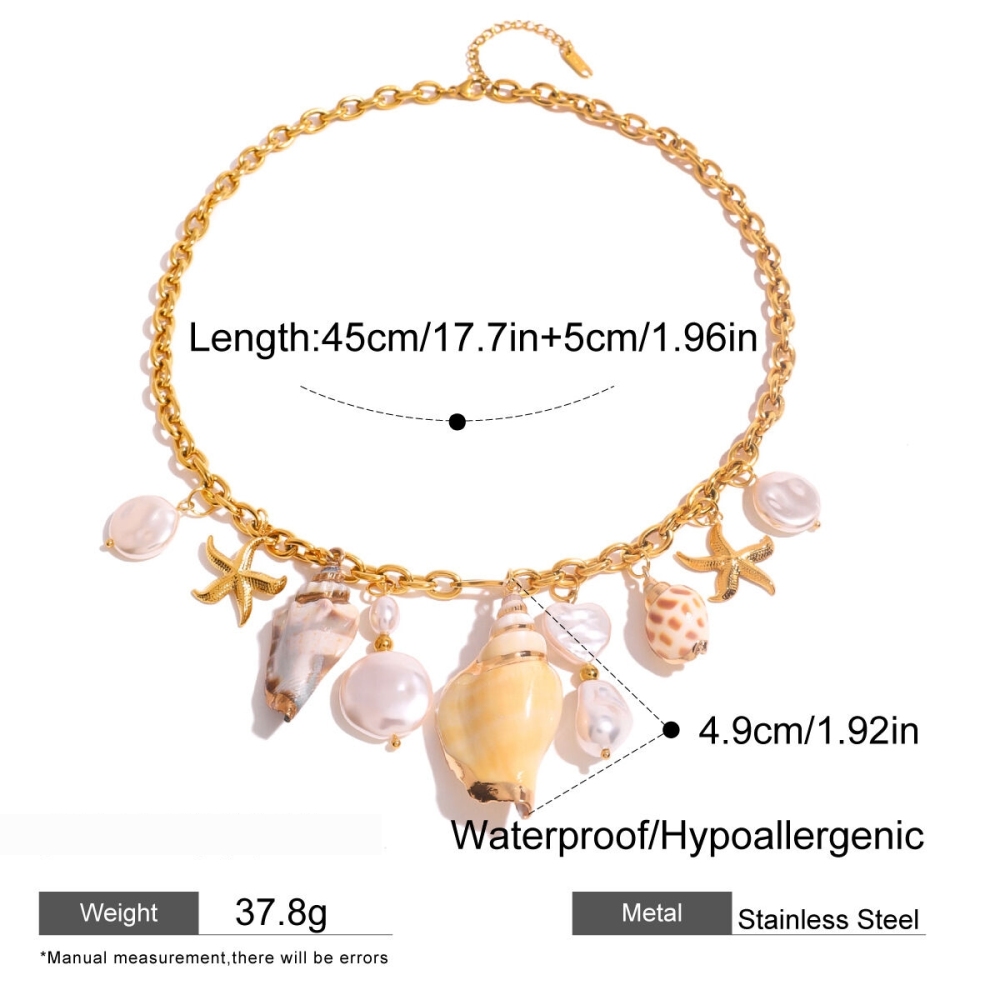 Collier Avec Pendentif Tortue De Vacances En Acier Inoxydable Plaqué Or Pour Femme, Série Simple, 1 Pièce