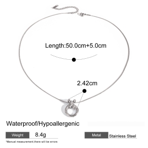 Collier Pendentif Intégré En Acier Inoxydable Or /Xo Au Design Unique Collier En Acier Titane De Style Froid Européen Et Américain h5 Image2