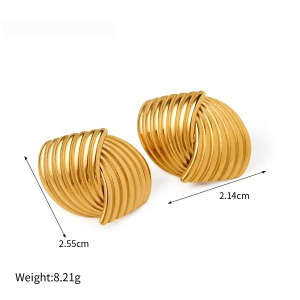 1 Paire De Boucles D'Oreilles À Tige Géométriques En Acier Inoxydable Plaqué Or  Pour Femme, Style Simple Et Tendance h5 