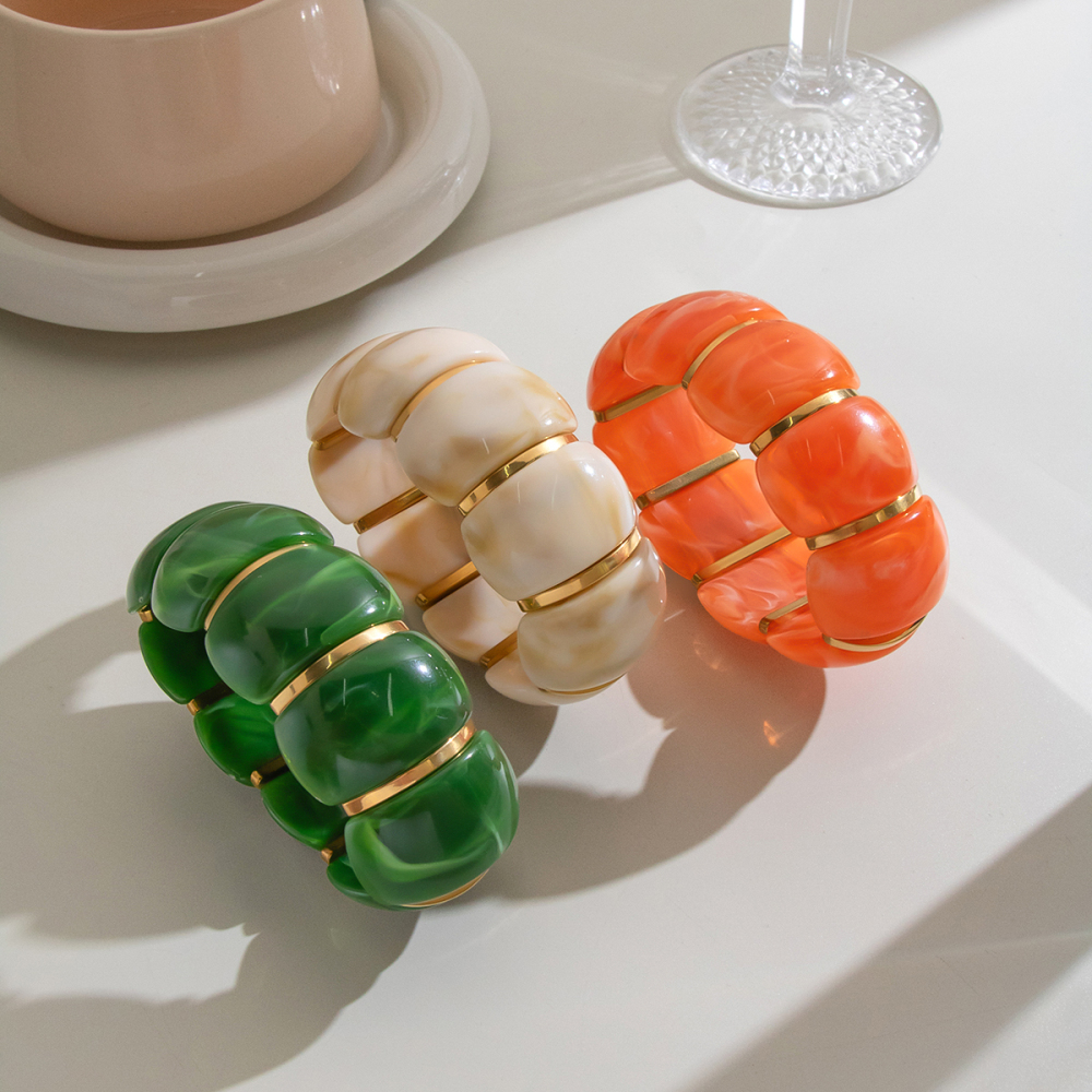 Bracelets Élastiques Étanches En Résine Et Acier Inoxydable Pour Femmes Image5