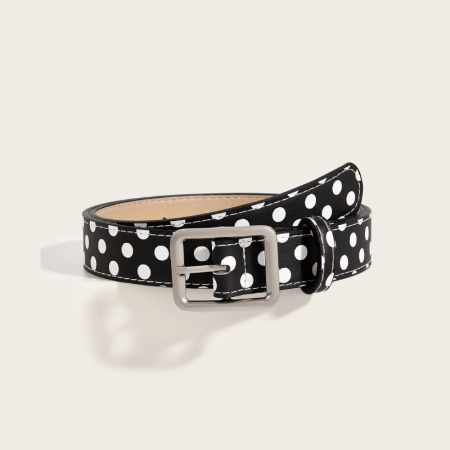 Ceinture en cuir PU de qualité supérieure, motif cœurs et pois multicolores, collection Simple Series Casual