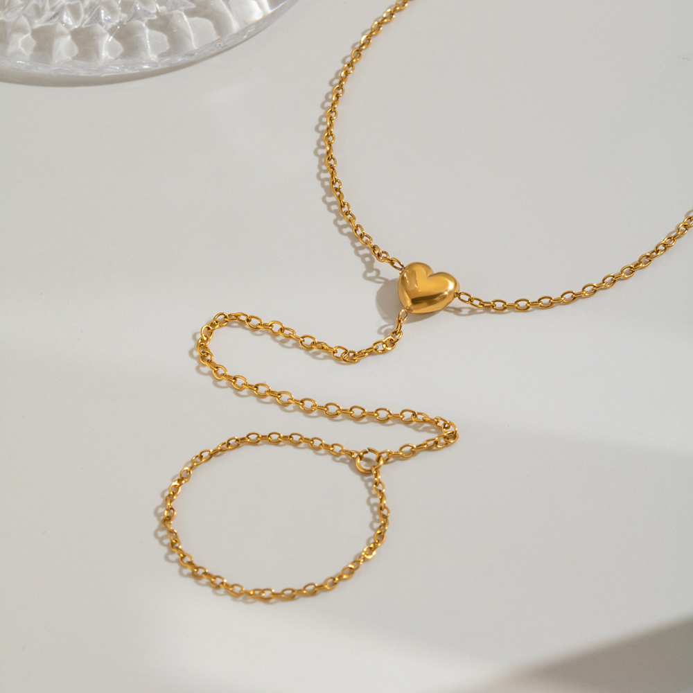 Chaîne De Poignet Daily Heart Pour Femme, En Acier Inoxydable Étanche Couleur Or Image4