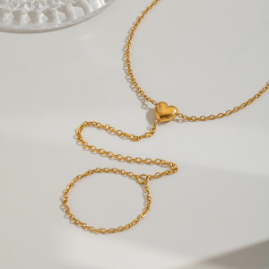 Chaîne De Poignet Daily Heart Pour Femme, En Acier Inoxydable Étanche Couleur Or h5 Image4