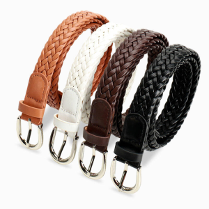 Ceinture Tissée En Pu De Qualité Supérieure, Couleur Unie, Série Simple h5 Image6
