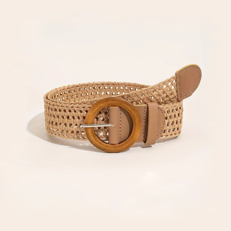 Ceinture tissée en PP unie, style décontracté, série simple