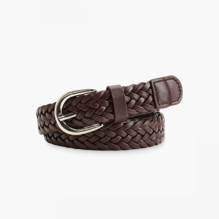 Ceinture tissée en PU de qualité supérieure, couleur unie, série Simple