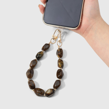 Chaîne de téléphone en alliage avec perles unies de couleur unie, série simple. 2