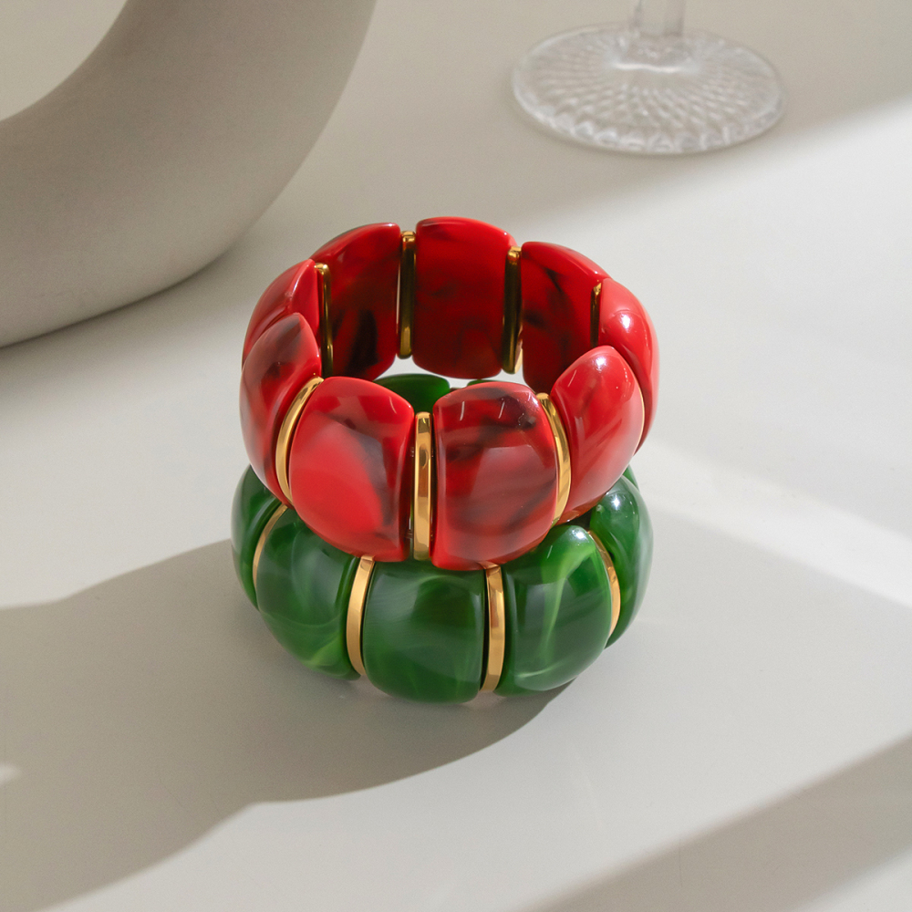 Bracelets Élastiques Étanches En Résine Et Acier Inoxydable Pour Femmes Image4