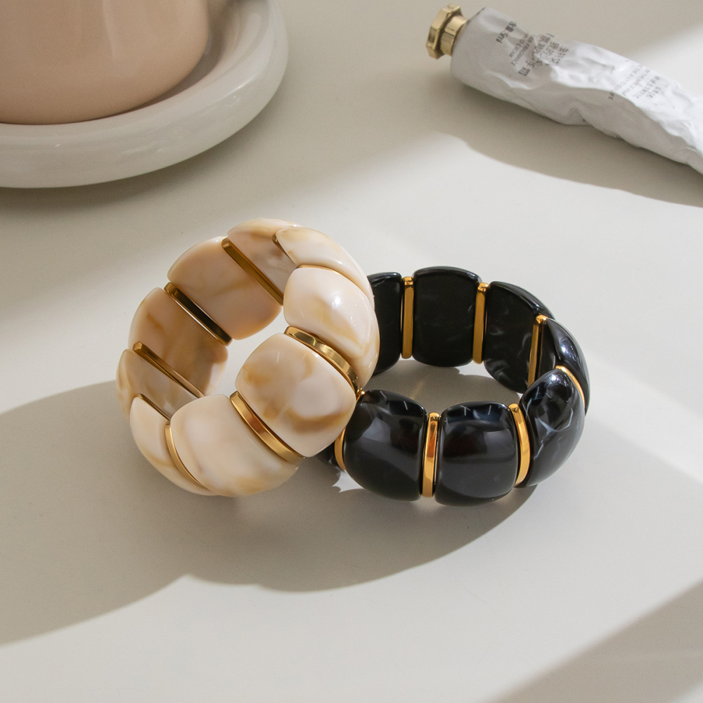 Bracelets Élastiques Étanches En Résine Et Acier Inoxydable Pour Femmes Image3