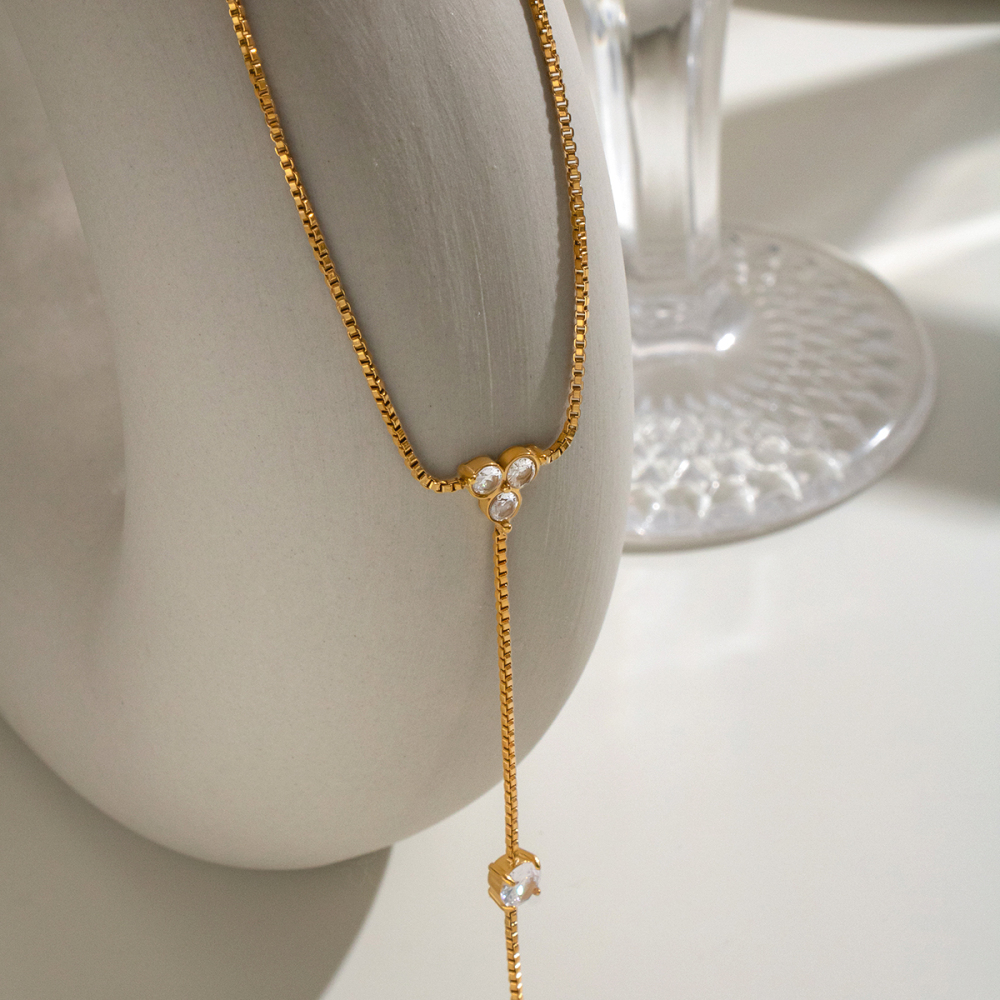 Chaîne De Poignet Pour Femme En Acier Inoxydable, Étanche, Couleur Or, Avec Zircon, En Forme De Fleur Image5