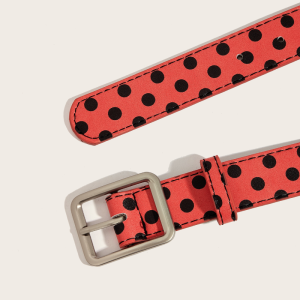 Ceinture En Cuir Pu De Qualité Supérieure, Motif Cœurs Et Pois Multicolores, Collection Simple Series Casual h5 Image5