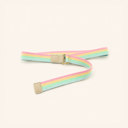 Ceinture tissée en nylon à rayures multicolores, collection Simple Series.