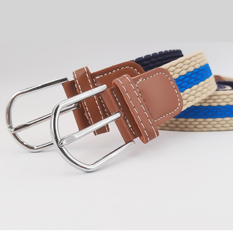Ceinture En Nylon Tissé À Rayures Décontractées De Couleur Assortie, Série Simple h5Image4