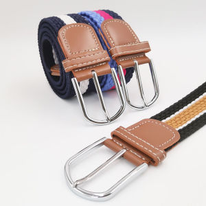 Ceinture En Nylon Tissé À Rayures Décontractées De Couleur Assortie, Série Simple h5 Image3