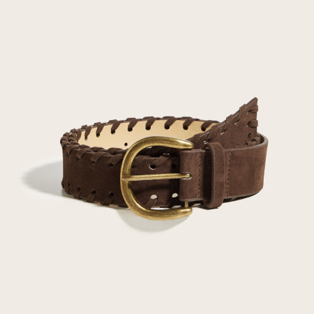 Ceinture en cuir PU tissé de qualité supérieure, couleur unie, style rétro, série simple 2