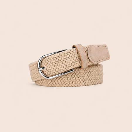 Ceinture tissée en tissu multicolore décontracté de la série Simple