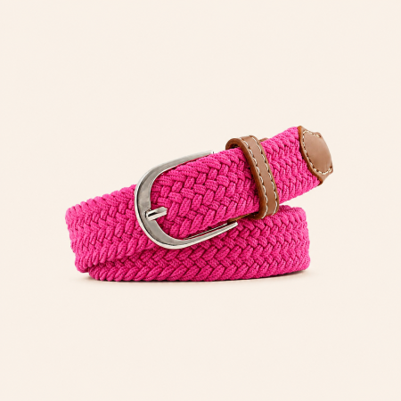 Ceinture en nylon tissé, coloris uni à rayures multicolores, série Simple