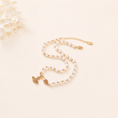 Collier de perles pour femme, collection Simple, bijoux haut de gamme, perles élégantes de forme elliptique, perles d'eau douce.