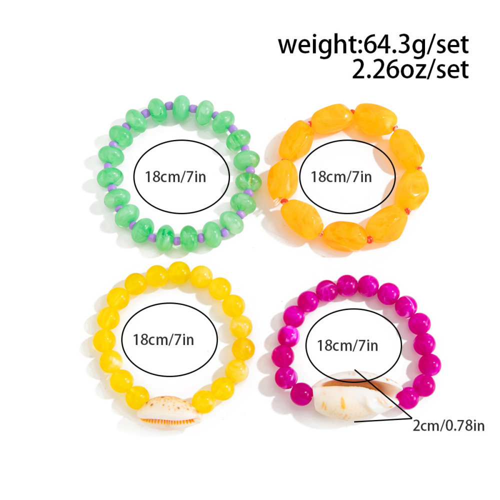 Ensembles De Bracelets Pour Femmes En Perles De Résine Et Coquillage h5Image2