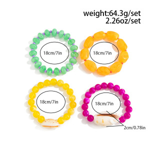 Ensembles De Bracelets Pour Femmes En Perles De Résine Et Coquillage h5 Image2