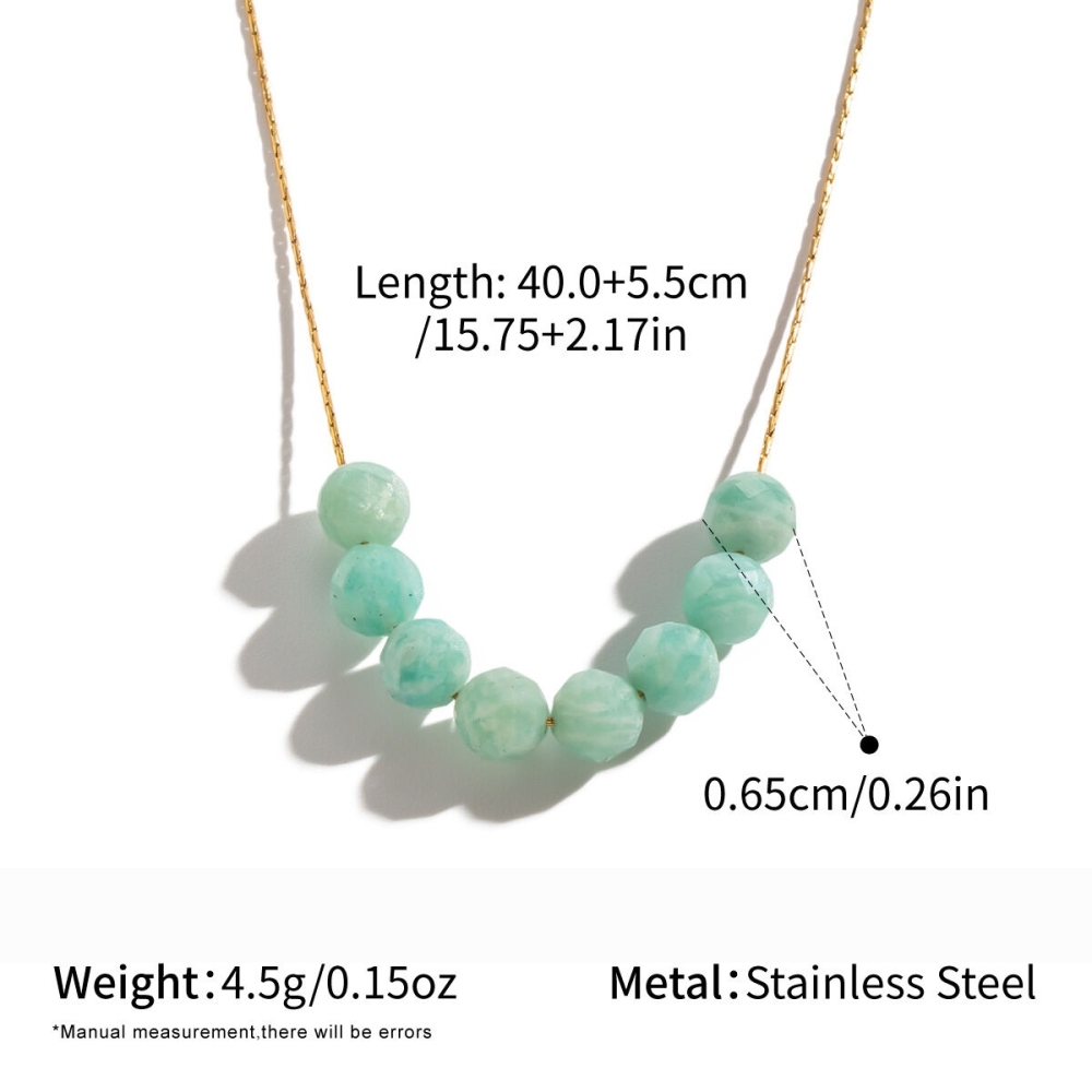 Colliers De Perles Pour Femmes, En Acier Inoxydable, Couleur Or, Avec Perles De Pierre Naturelle Et Étanchéité 