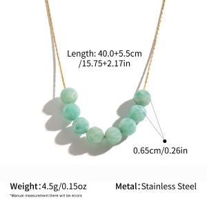 Colliers De Perles Pour Femmes, En Acier Inoxydable, Couleur Or, Avec Perles De Pierre Naturelle Et Étanchéité h5 