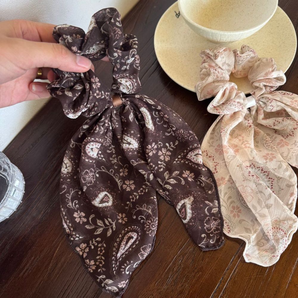 Chouchous En Polyester À Nœud Papillon Et Motif Cachemire, Collection Ethnique Image4
