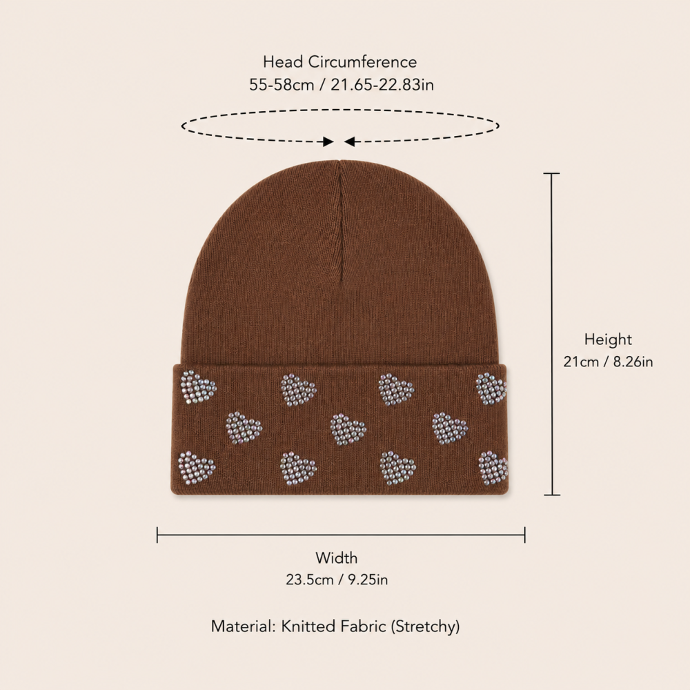 Bonnet Simple Series Sweet Heart Uni En Polyester Orné De Strass h5Image4