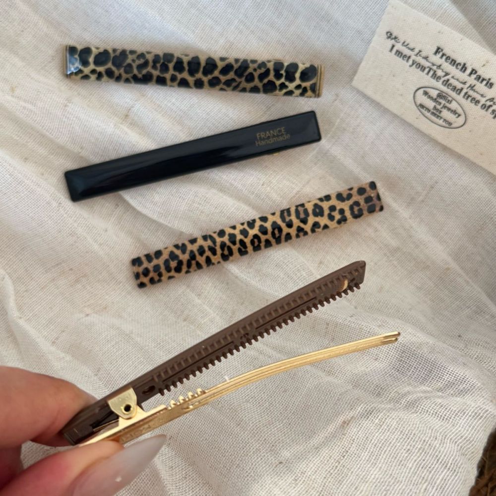 Pinces À Cheveux En Plastique À Imprimé Léopard Rétro De La Série Simple Image5