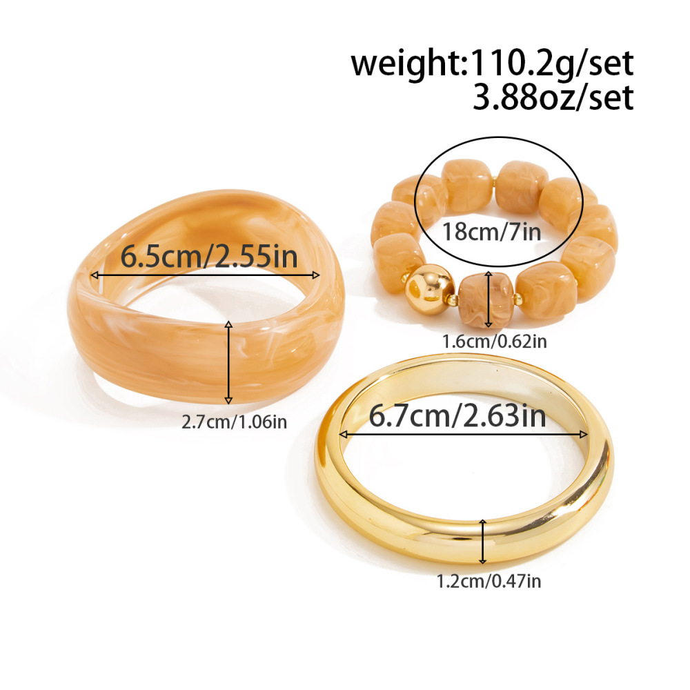Ensembles De Bracelets Pour Femmes En Perles De Résine À Dégradé De Couleurs h5Image5
