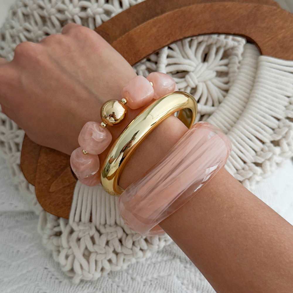 Ensembles De Bracelets Pour Femmes En Perles De Résine À Dégradé De Couleurs h5Image3