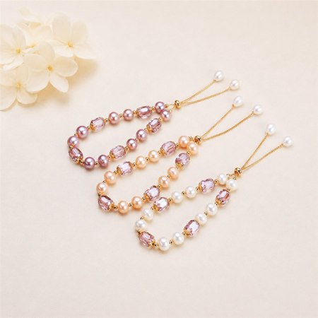 Bracelet de perles pour femme, collection Simple Series Daily Beads, forme géométrique, perles d'eau douce couleur or