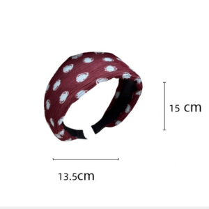 Bandeaux À Cheveux En Polyester À Pois Rétro Multicolores De La Série Simple h5 Image5