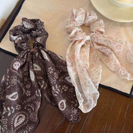Chouchous en polyester à nœud papillon et motif cachemire, collection ethnique