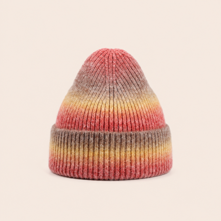Bonnet en polyester à rayures décontractées, dégradé de couleurs, de la série Simple