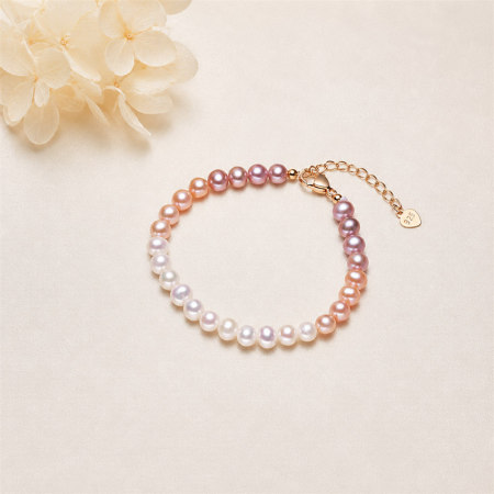 Bracelet de perles d'eau douce couleur or pour femme, collection Simple Series Daily Beads