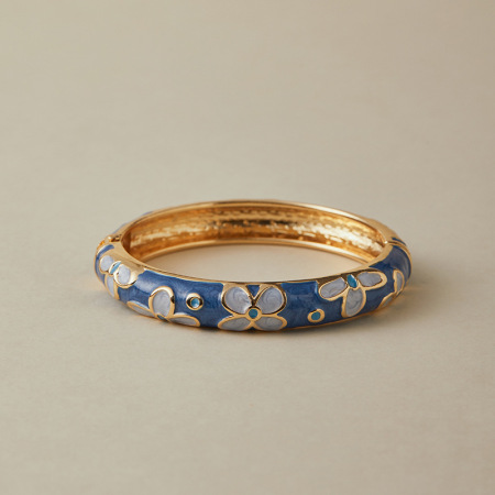 Bracelets pour femmes en alliage émaillé en forme de fleur rétro